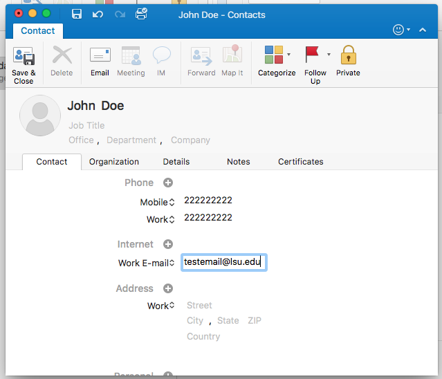 outlook for mac contacts